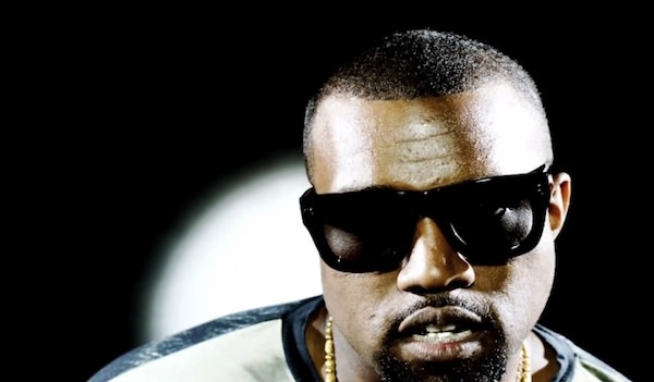 Kanye West in his video “All of the Lights” wearing black sunglasses.